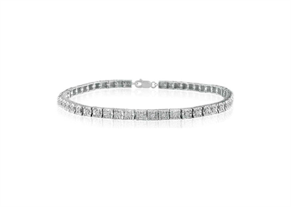 Silver Plated CZ Studded Tennis Bracelet